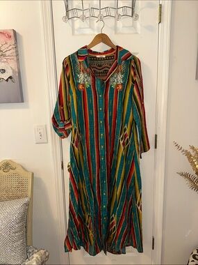 NWOT Andree By Unit - Savanna Jane Western Embroidered Button Down Duster